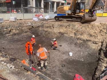 Opgraving keien 13e eeuw