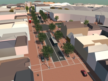 Schets bussen over west